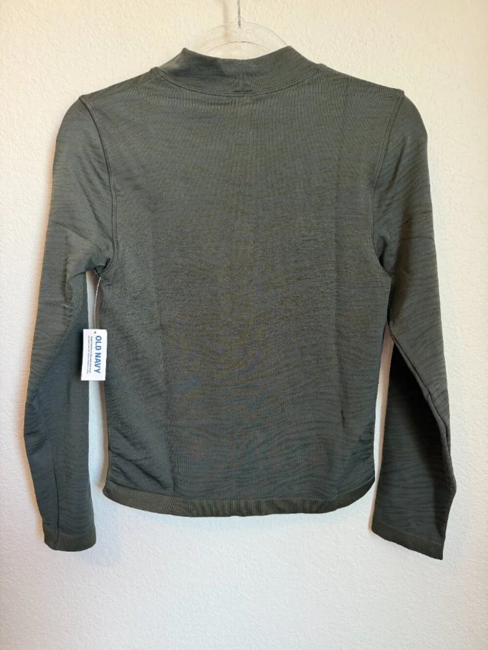 Old Navy Seamless Jacquard Mock-Neck Half-Zip Top Ancient Forest XL NWT